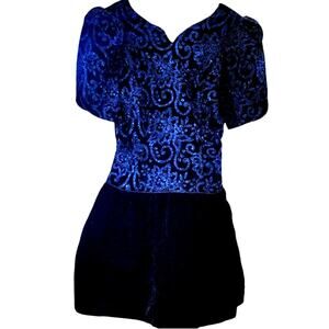 Scott McClintock Royal Blue Velvet Midi Dress
